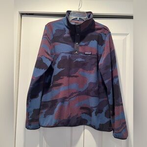 Patagonia camouflage Fleece Synchilla Snap-T women’s size XL